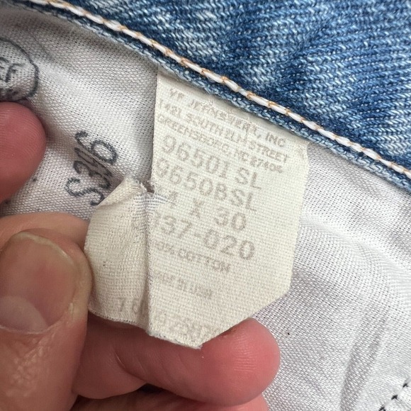 Vintage USA Made Wrangler Jeans Regular Mens 44x30 (42x29.5) 96501SL 100% Cotton - Picture 6 of 15